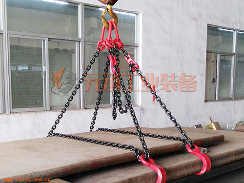 起重链条带链条调节器吊运钢板案例